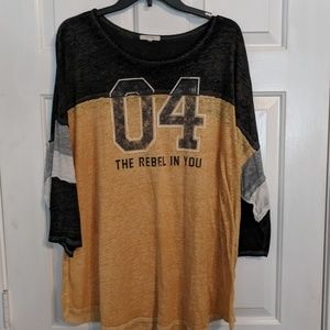 Maurice's Rebel Football Shirt Plus size 3 3x
